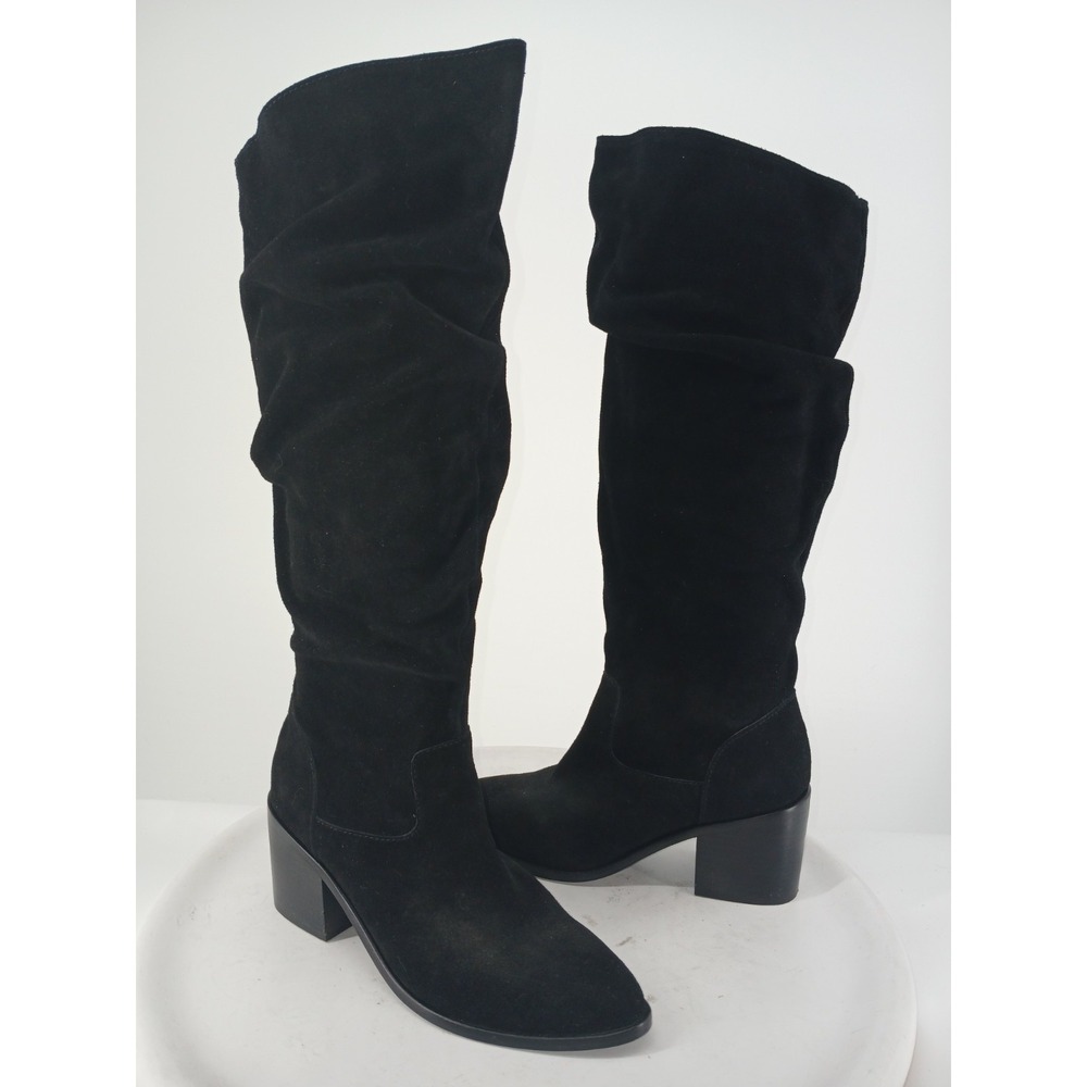 Kelsi Dagger Anthropologie 11 Brooklyn Knee High Black Suede Slouch Boots C3
